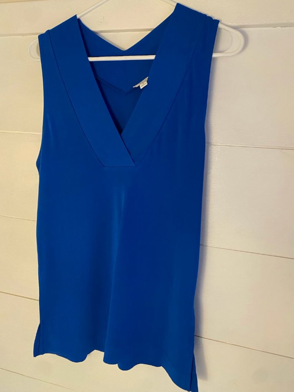 REISS Cobalt Blue Sleeveless V-Neck Blouse Top Medium